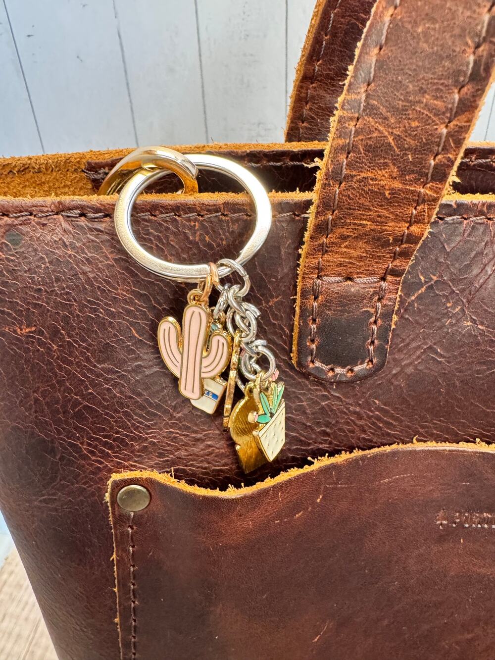 Cute Plant Lover Keychain Bag Charm Fun Plants Gift Cactus